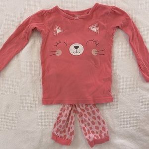 3T girls pink kitty pajamas